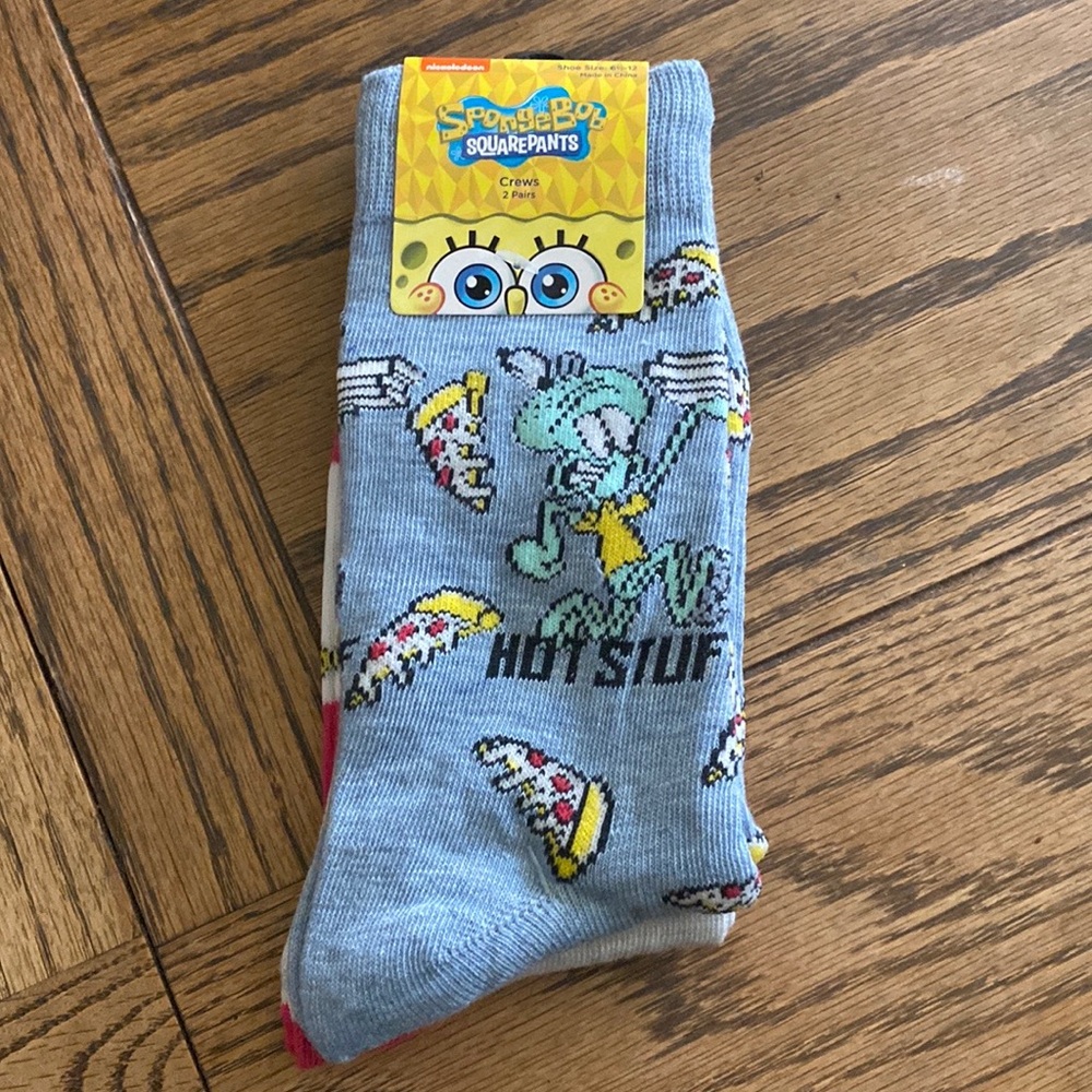 NWT 2 prs Nickelodeon SpongeBob Squarepants, Novelty  Socks. Mens Size 6.5-12